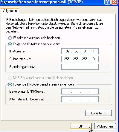 IP-Adresse eintragen