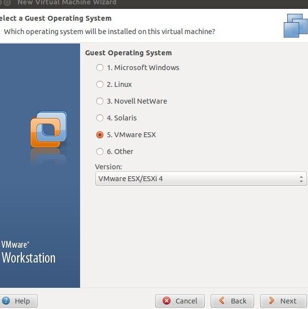 ESX unter VMWare Workstation