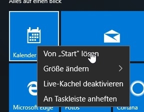 Preview Windows 10 Startmenü anpassen - konfigurieren