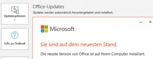 Preview Office 365 aktuelle Updates einspielen: neuester Stand.