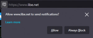 Preview WebPush: A page wants to send you notifications