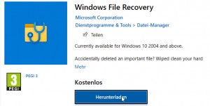 Preview Windows File Recovery - Microsoft Tool für die Datenrettung