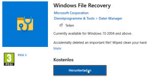 Preview Windows File Recovery - Microsoft Tool für die Datenrettung