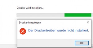 Preview Der Druckertreiber wurde nicht installiert.