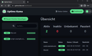 Preview Webseiten überwachen mit Uptime Kuma
