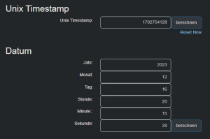 Preview Datum umwandeln: Unix Timestamp