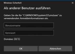 Preview runas: Befehl oder Programm: Als anderer Benutzer ausführen