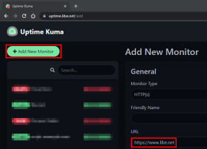 Preview Monitor websites with Uptime Kuma
