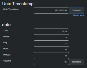 Preview Convert date: Unix Timestamp
