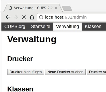 Preview Ubuntu Debian Drucker hinzufügen verwalten