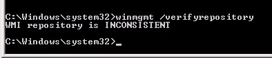 Preview WMI repository is INCONSISTENT