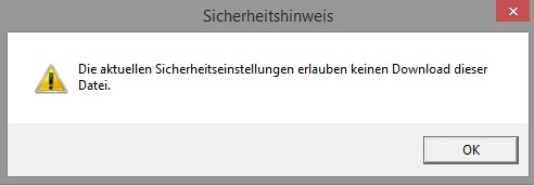 Preview Sicherheitseinstellungen erlauben keinen Download