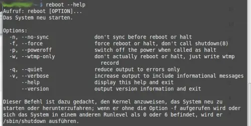 Preview Linux Command: Neustart: Reboot oder Herunterfahren: Shutdown