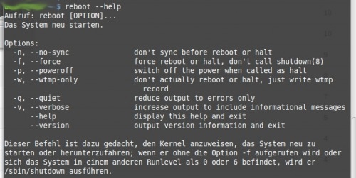 Preview Linux Command: Neustart: Reboot oder Herunterfahren: Shutdown