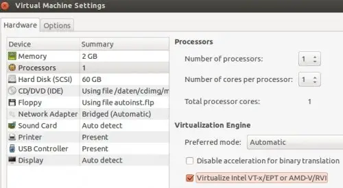 Preview HyperV 2012 VMWare Workstation