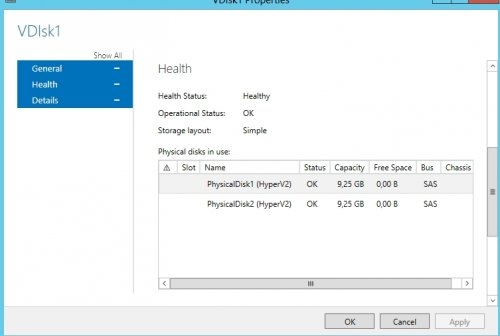 Preview Windows 2012 Storage Pool