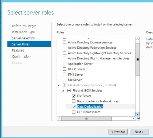Preview Windows 2012 Daten deduplizieren